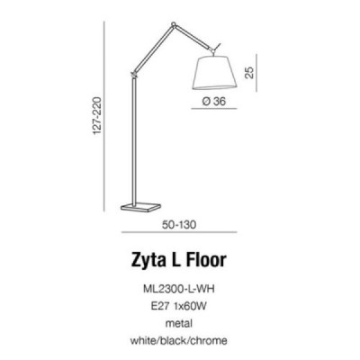 Azzardo Zyta L Floor Lampa Podłogowa Na Wysięgniku