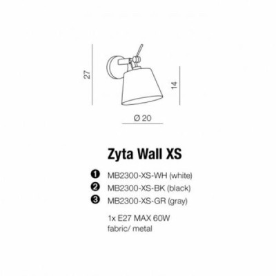 Azzardo Zyta Wall XS Kinkiet ruchomy