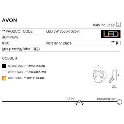 Azzardo Avon - kinkiet LED