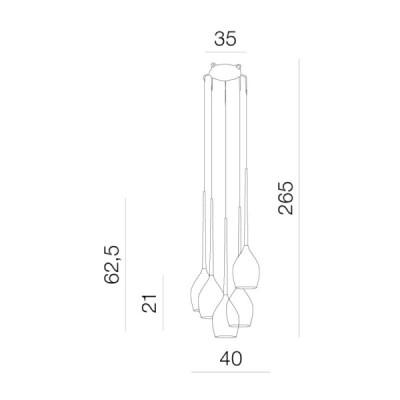 Izza 5 amber wisząca - Azzardo