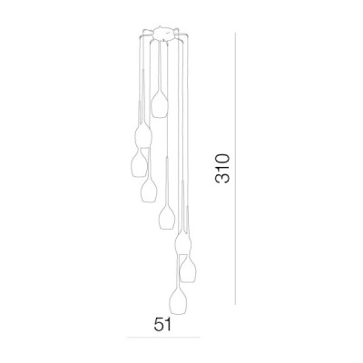 Izza 8 wisząca white - Azzardo