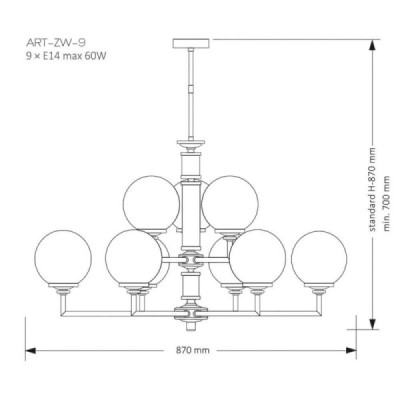 Kutek Mood Artu ZW 9 Glass - lampa wisząca nowoczesna