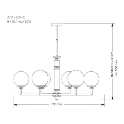 Kutek Mood Artu ZW 6 Glass - lampa wisząca nowoczesna