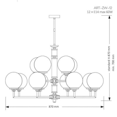 Kutek Mood Artu ZW 12 Glass - lampa wisząca nowoczesna