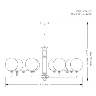 Kutek Mood Artu ZW 10 Glass - lampa wisząca nowoczesna