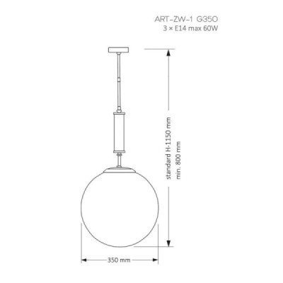 Kutek Mood Artu ZW 1 Glass 35 - lampa wisząca nowoczesna