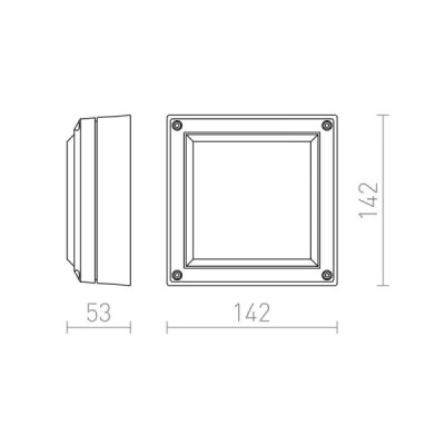 Redlux Delta 145 - lampa zewnętrzna natynkowa IP54