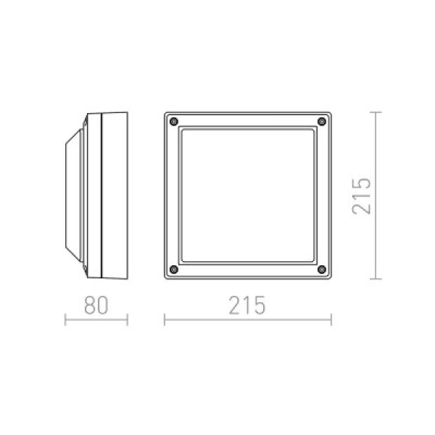 Redlux Delta 215 - lampa zewnętrzna natynkowa IP54