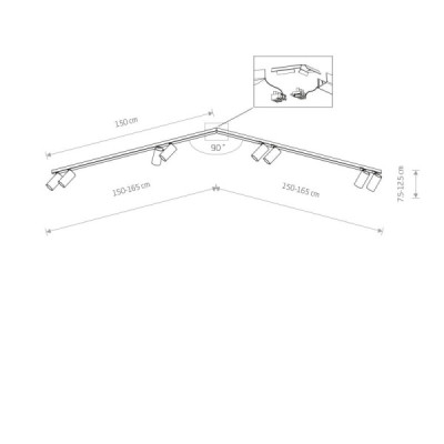 Nowodvorski MONO CORNER 2x150 7695 - reflektor uniwersalny