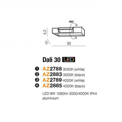 Azzardo Dali 30 kinkiet LED IP44