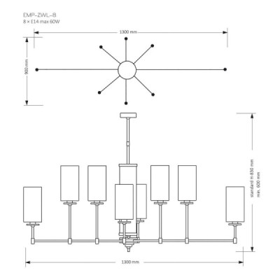 Kutek Mood Empoli ZWL-8 - lampa wisząca