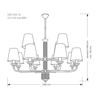 Kutek Mood Verde ZW-12 - lampa wisząca