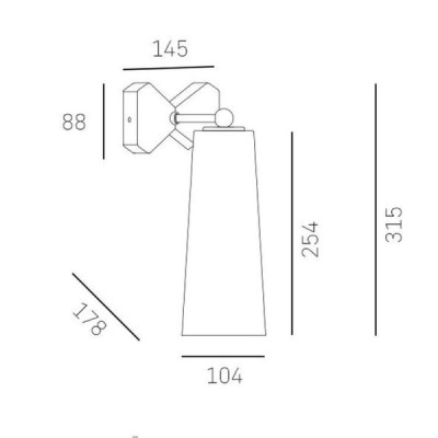 Cosmo Light Bow W01169BK - kinkiet Cosmo Light Bow W01169BK - kinkiet