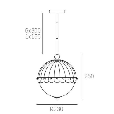 Cosmo Light Pralines P01220BR - lampa wisząca