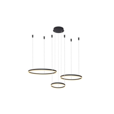 Azzardo Halo pendant 80+60+40 CCT BK + remote control - lampa wisząca