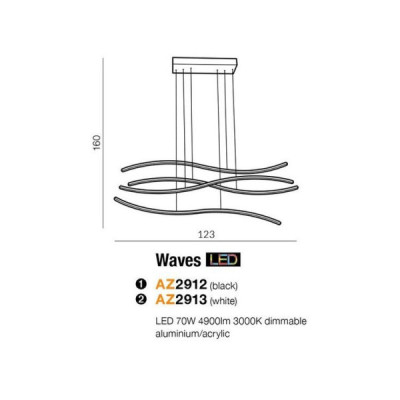 Azzardo Waves WH - lampa wisząca