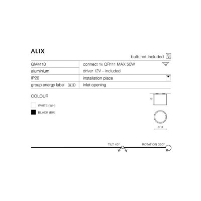 Azzardo Alix 12V WH - lampa natynkowa Azzardo Alix 12V WH - lampa natynkowa