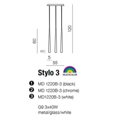 Azzardo Stylo 3 - lampa wisząca